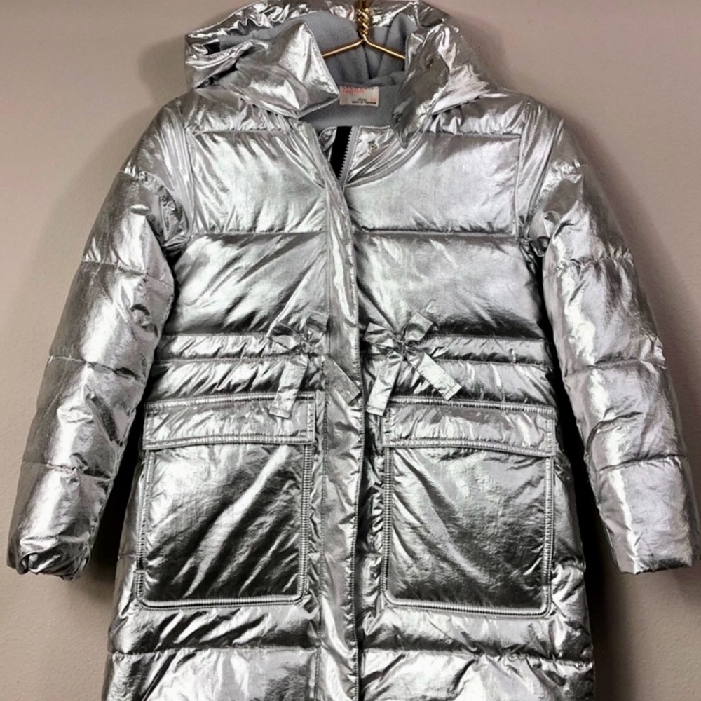 J.Crew Crewcuts Silver puffer Jacket 10